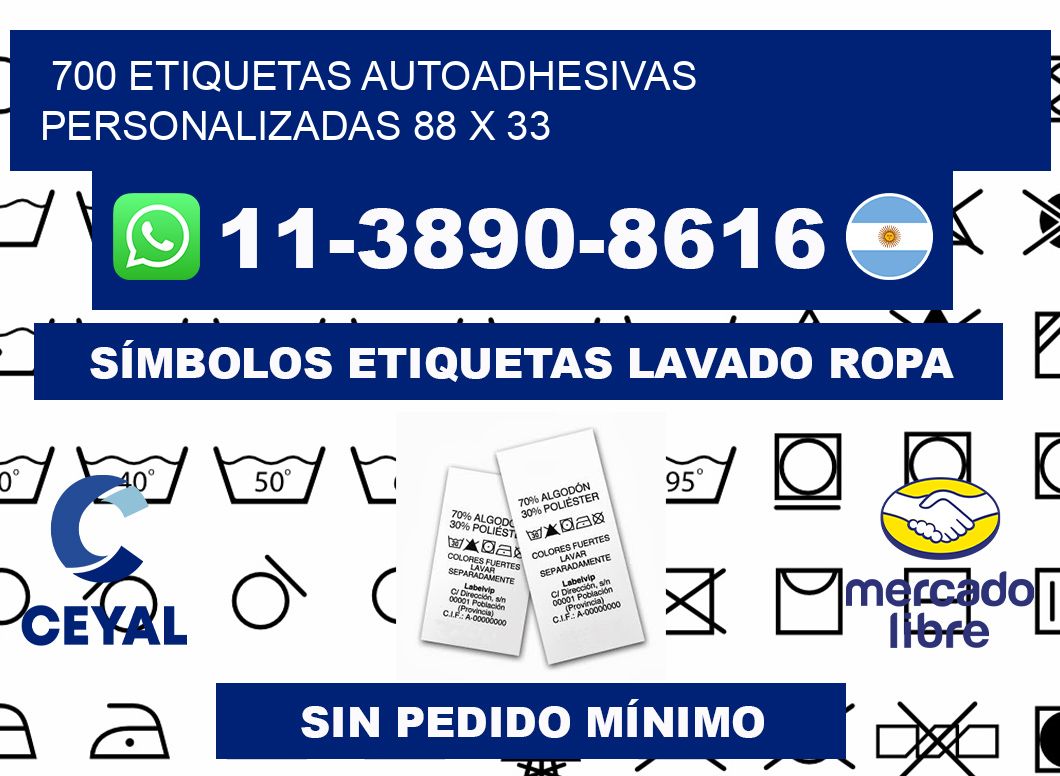 700 Etiquetas autoadhesivas personalizadas 88 x 33
