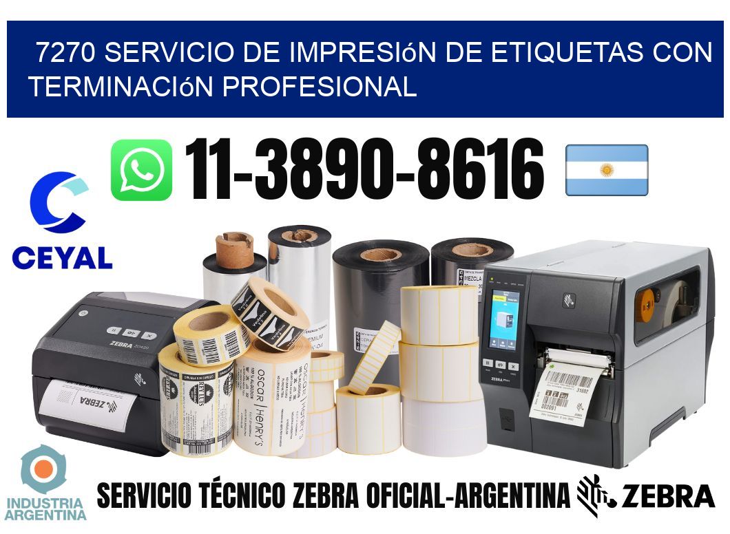 7270 Servicio de impresión de etiquetas con terminación profesional