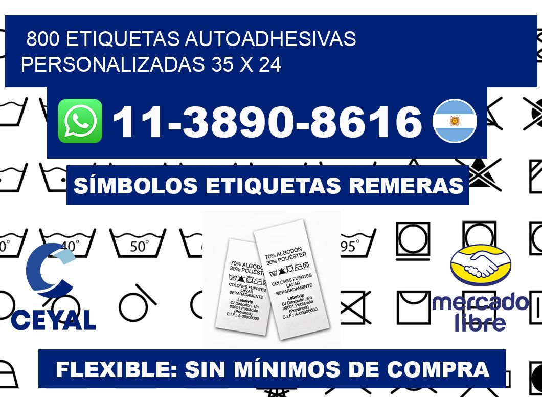 800 Etiquetas autoadhesivas personalizadas 35 x 24