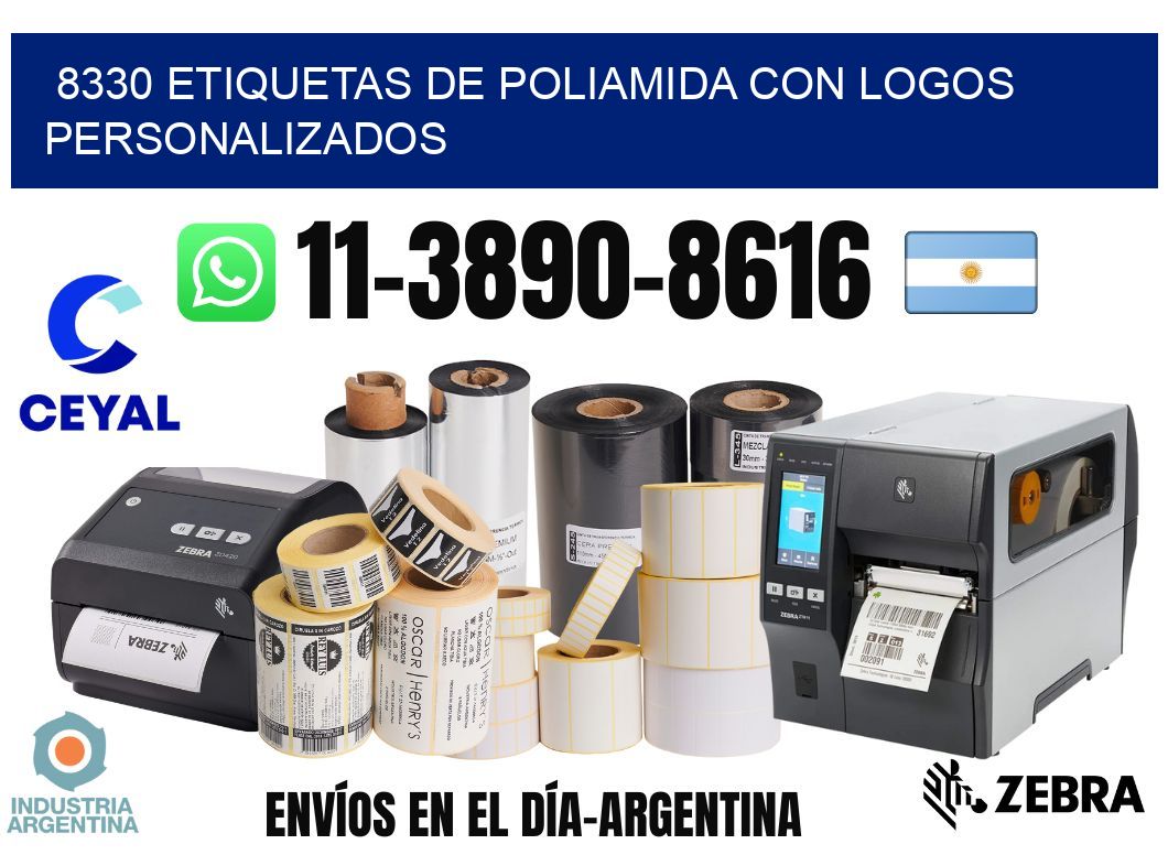 8330 Etiquetas de poliamida con logos personalizados