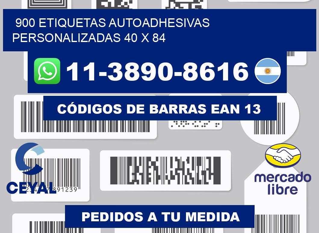 900 Etiquetas autoadhesivas personalizadas 40 x 84