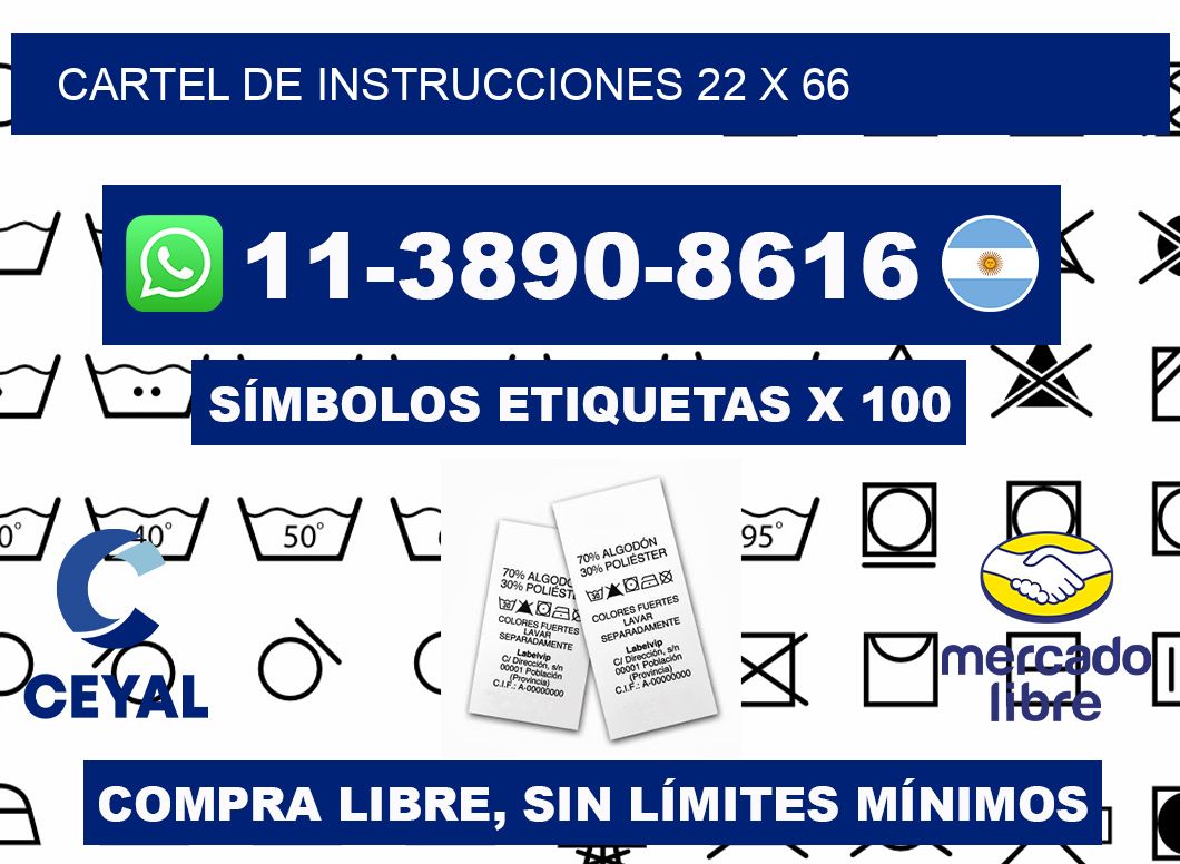 Cartel de instrucciones 22 x 66