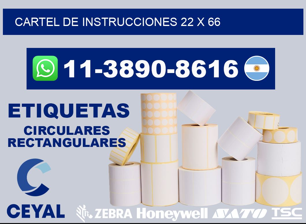 Cartel de instrucciones 22 x 66