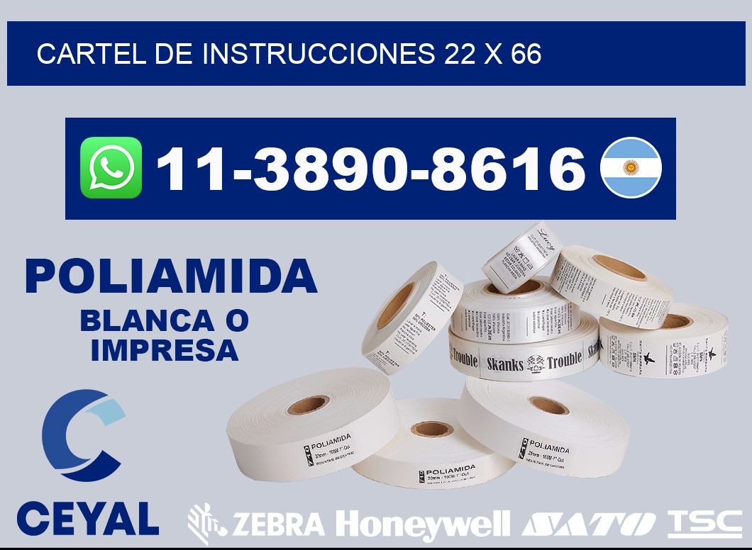 Cartel de instrucciones 22 x 66