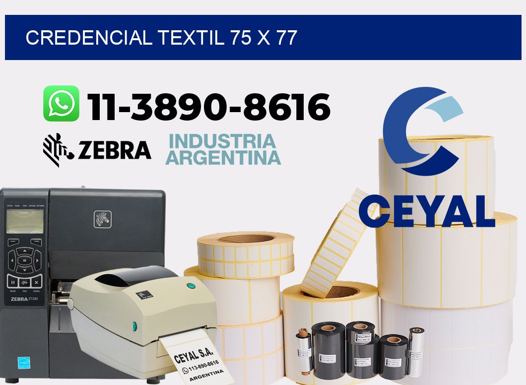 Credencial textil 75 x 77
