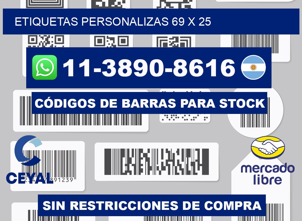 ETIQUETAS PERSONALIZAS 69 x 25