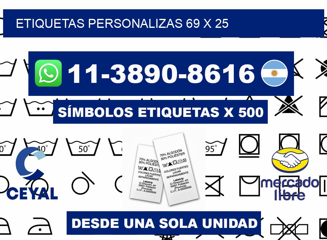 ETIQUETAS PERSONALIZAS 69 x 25