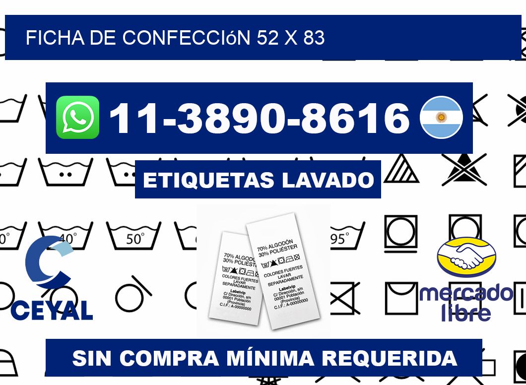 Ficha de confección 52 x 83