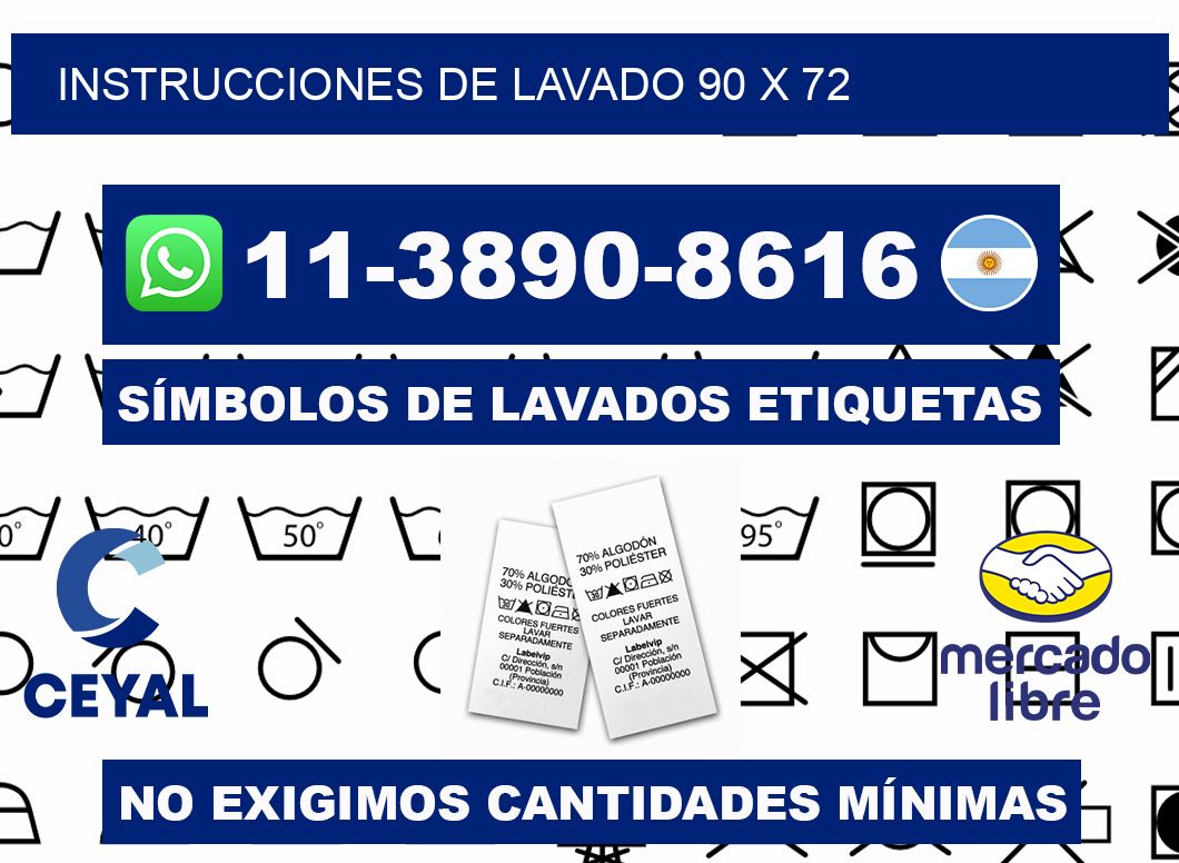 Instrucciones de lavado 90 x 72