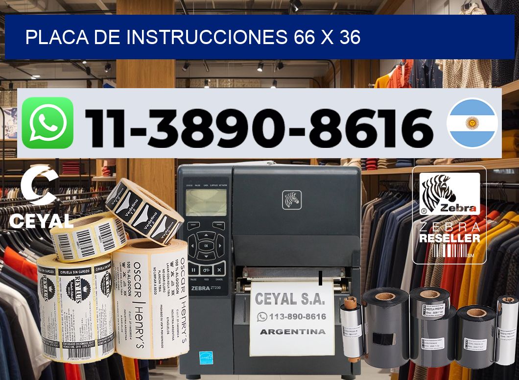 Placa de instrucciones 66 x 36