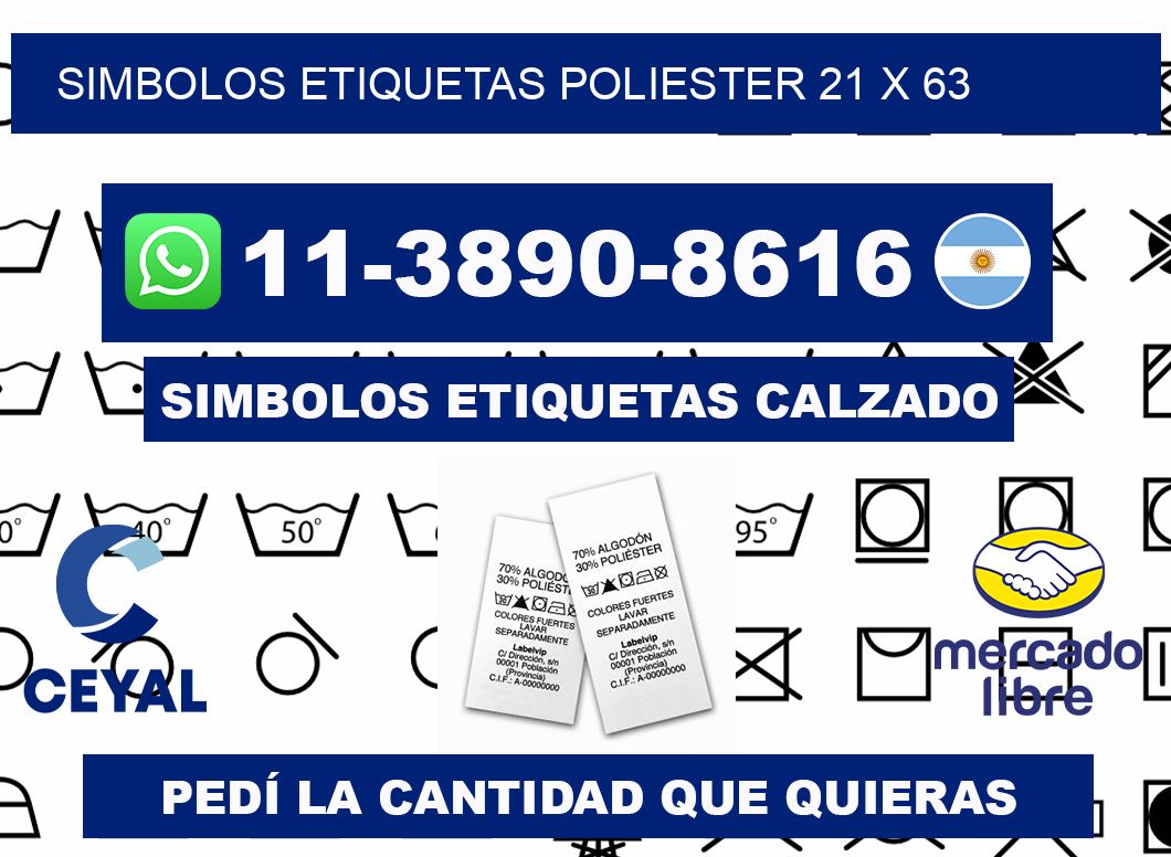 SIMBOLOS ETIQUETAS POLIESTER 21 x 63