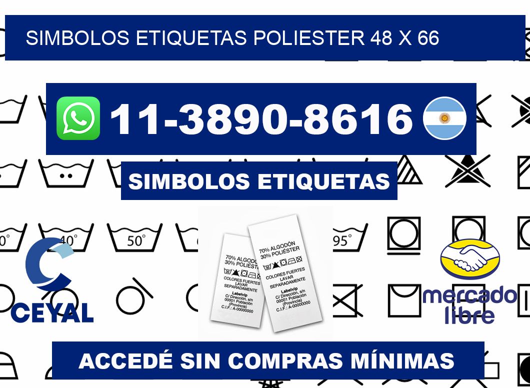 SIMBOLOS ETIQUETAS POLIESTER 48 x 66