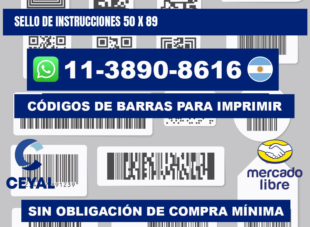 Sello de instrucciones 50 x 89