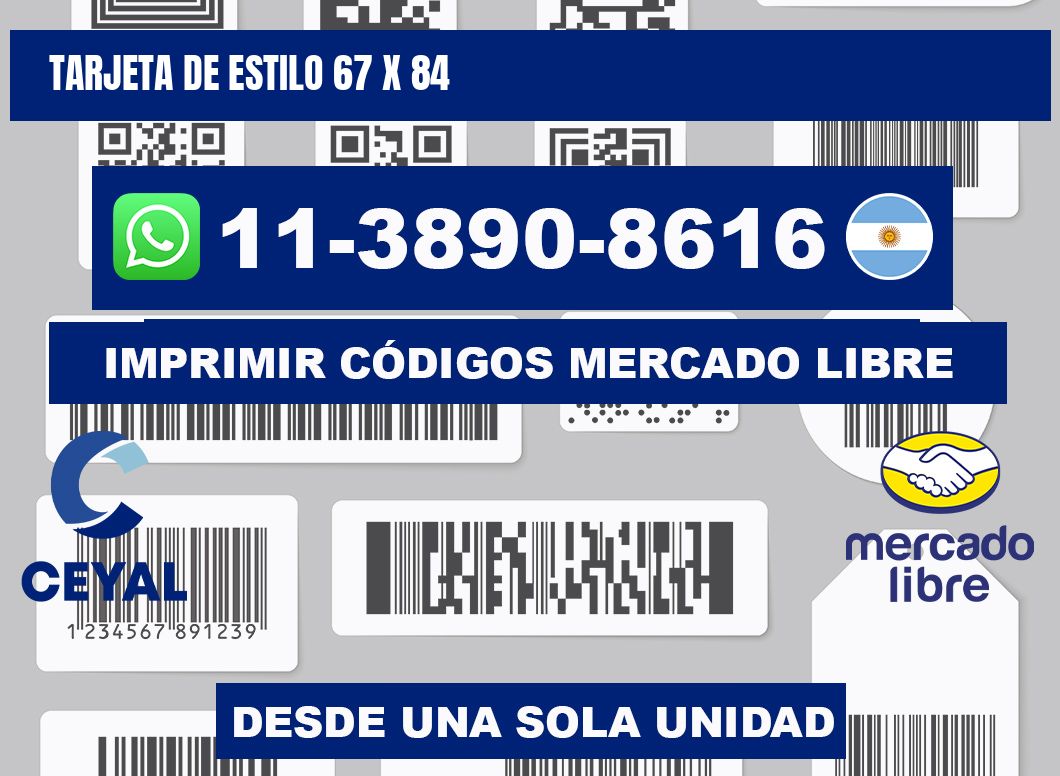 Tarjeta de estilo 67 x 84