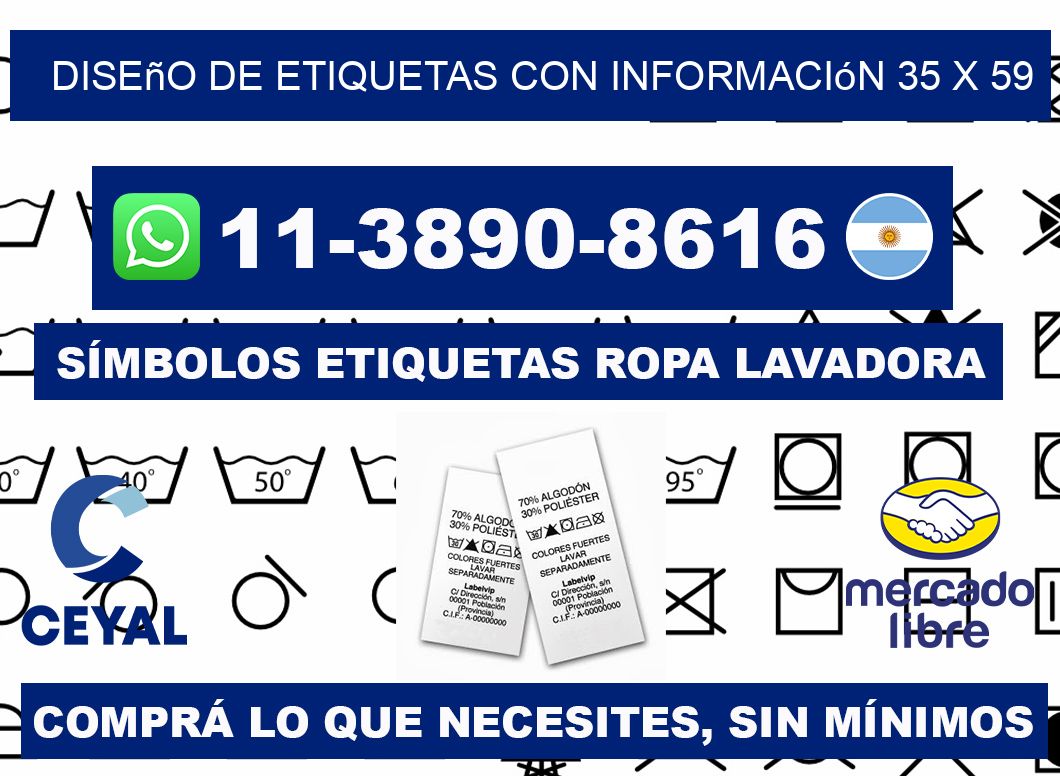 diseño de etiquetas con información 35 x 59