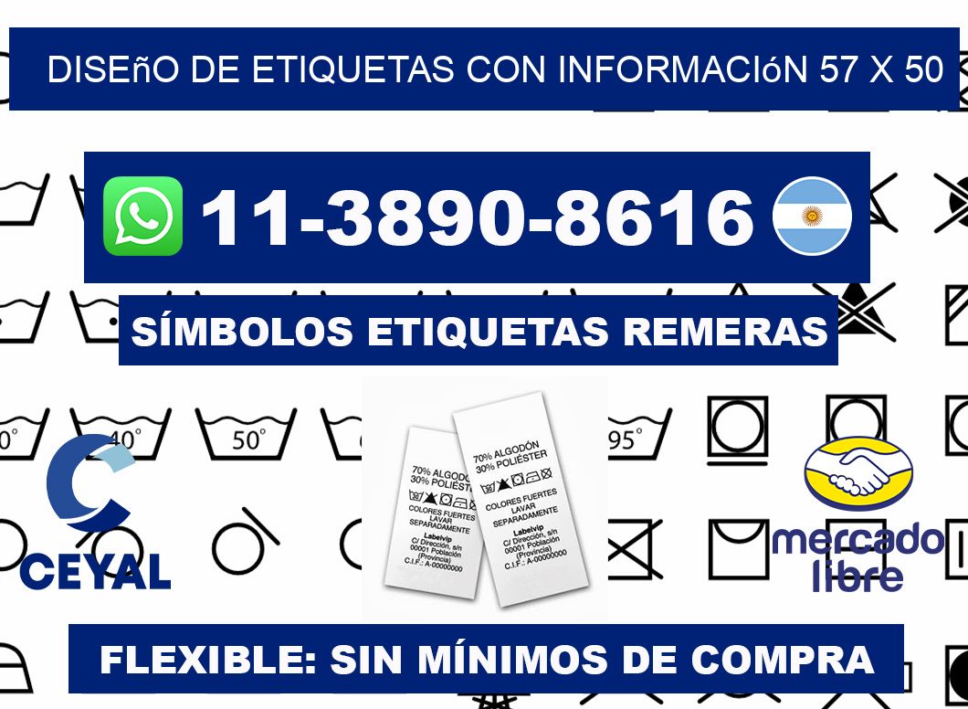 diseño de etiquetas con información 57 x 50