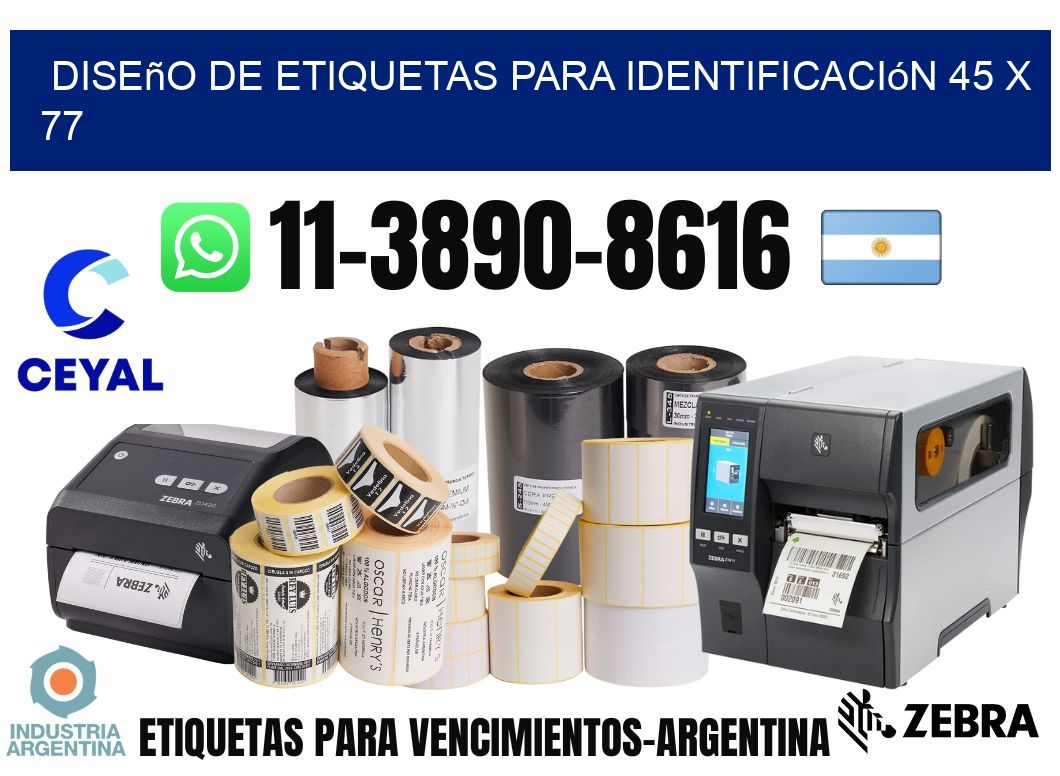 diseño de etiquetas para identificación 45 x 77