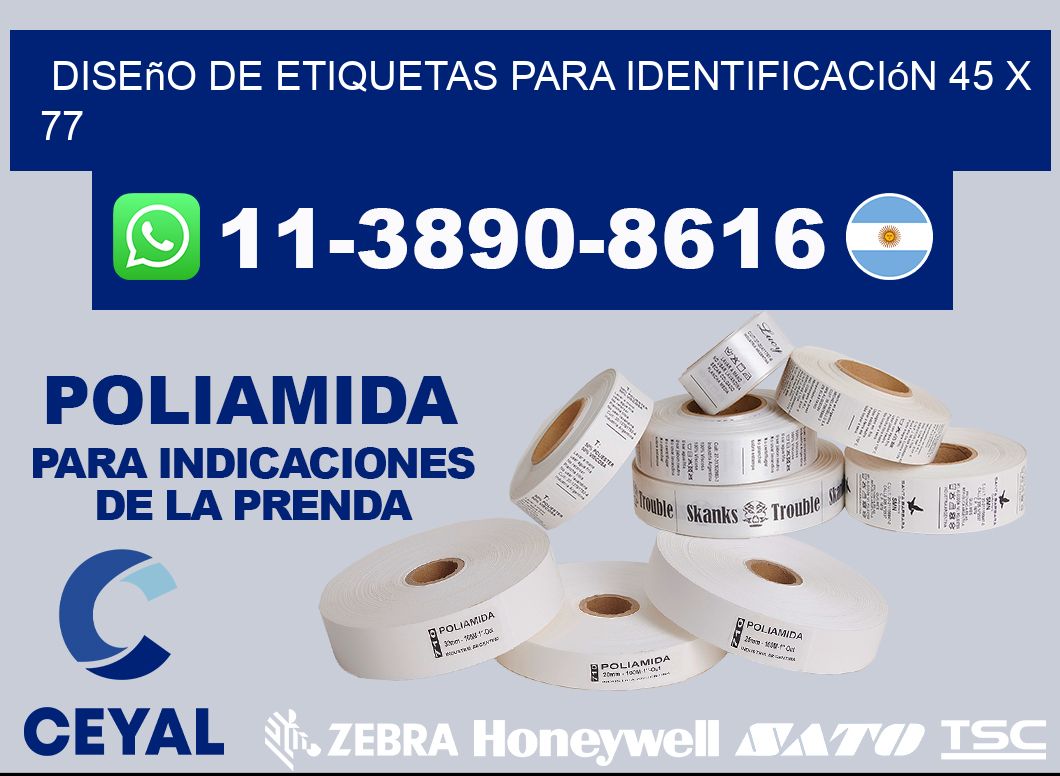 diseño de etiquetas para identificación 45 x 77