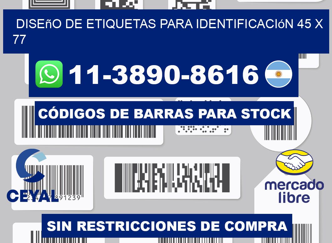 diseño de etiquetas para identificación 45 x 77