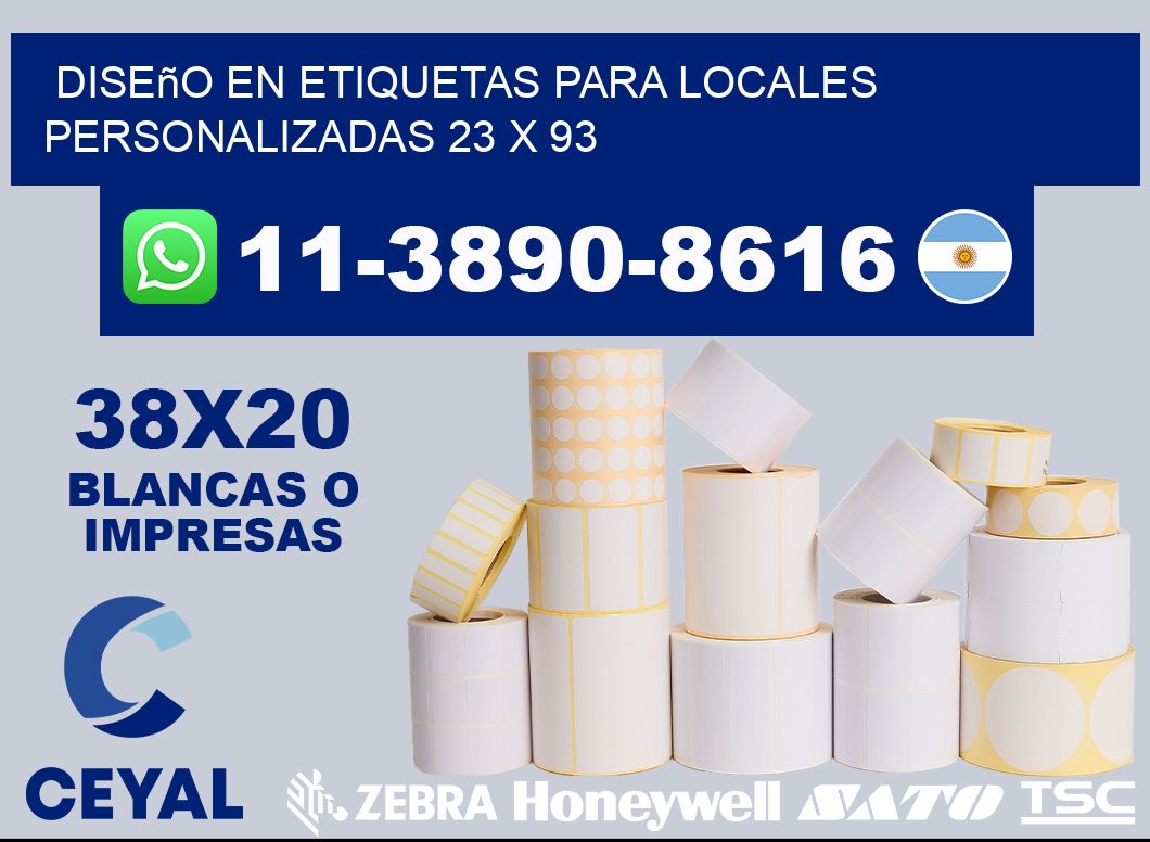 diseño en etiquetas para locales personalizadas 23 x 93