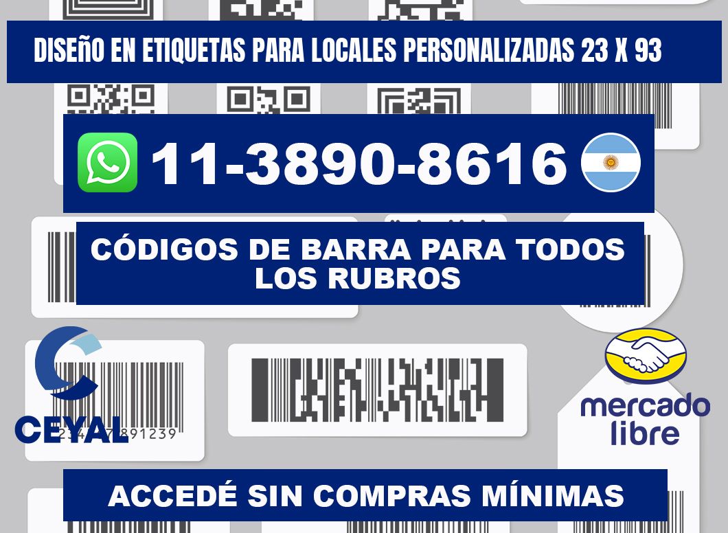 diseño en etiquetas para locales personalizadas 23 x 93