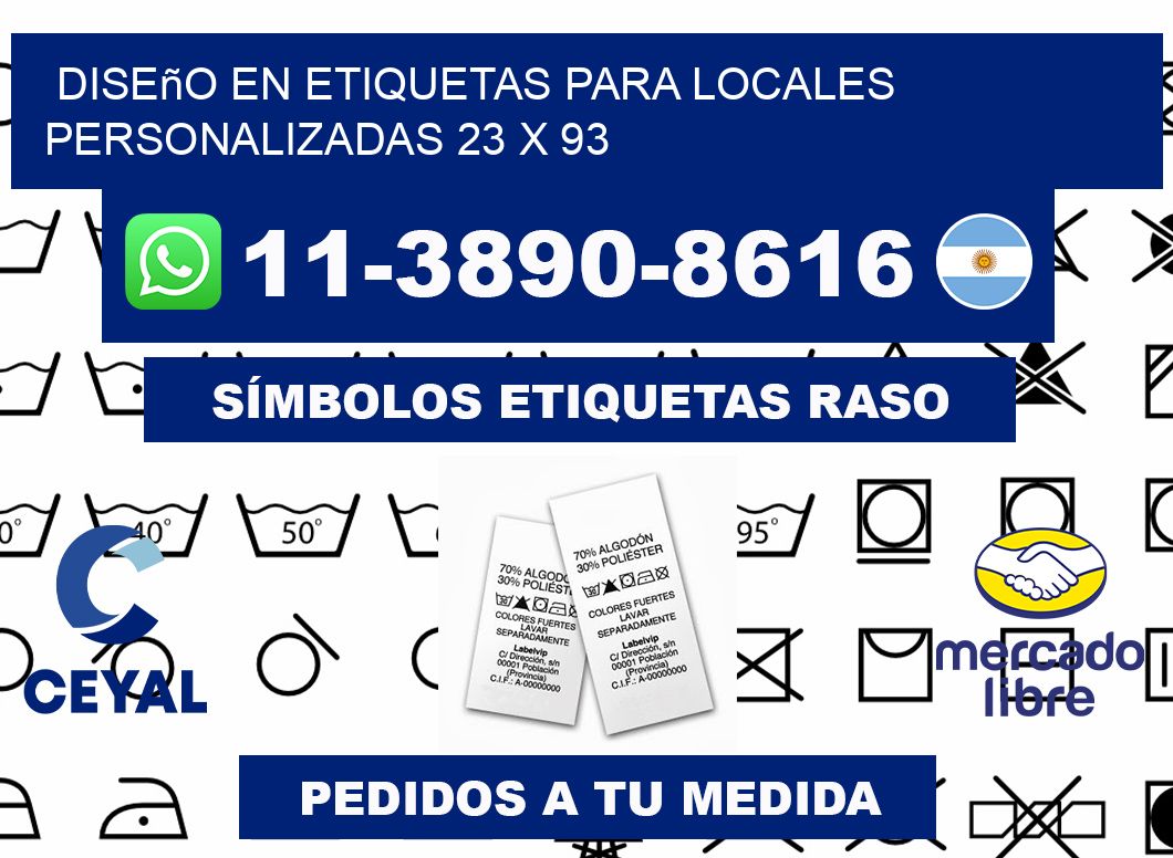 diseño en etiquetas para locales personalizadas 23 x 93