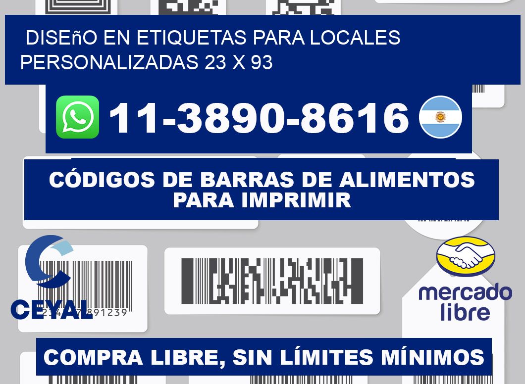 diseño en etiquetas para locales personalizadas 23 x 93