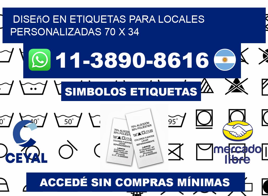 diseño en etiquetas para locales personalizadas 70 x 34