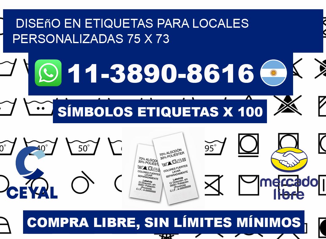 diseño en etiquetas para locales personalizadas 75 x 73