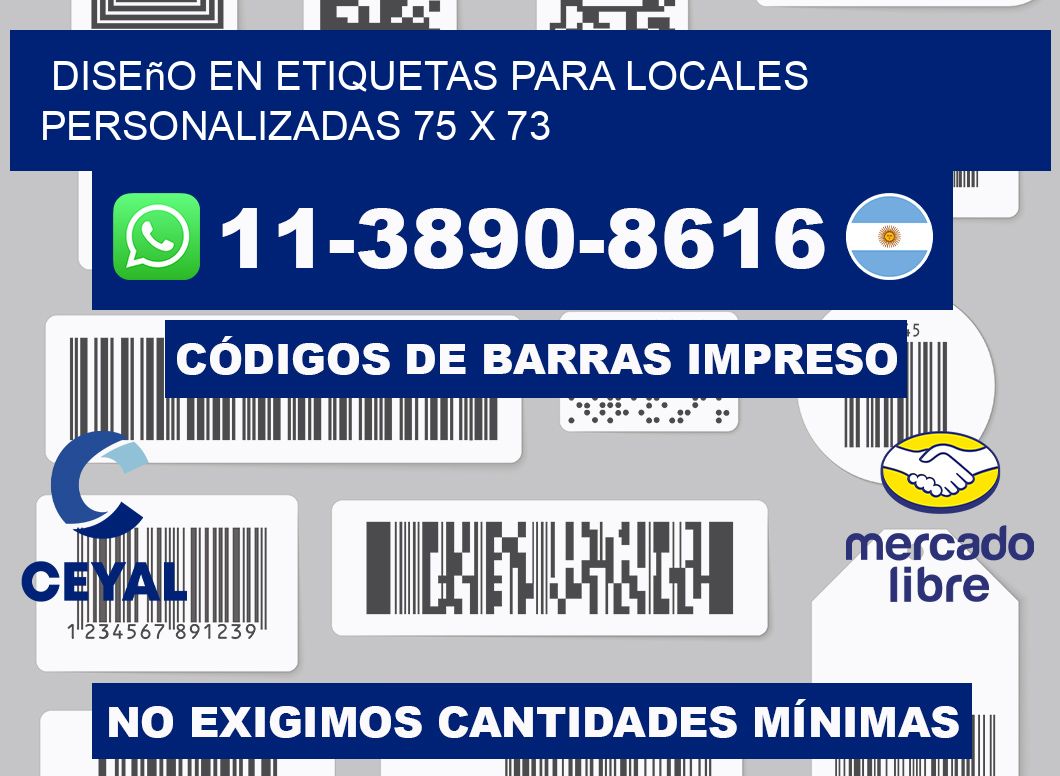 diseño en etiquetas para locales personalizadas 75 x 73