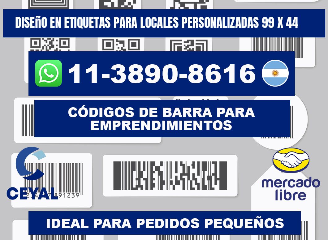 diseño en etiquetas para locales personalizadas 99 x 44