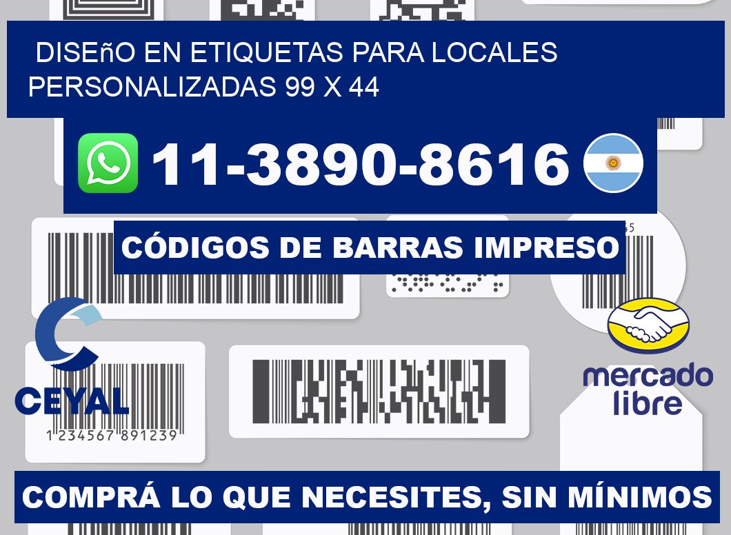 diseño en etiquetas para locales personalizadas 99 x 44