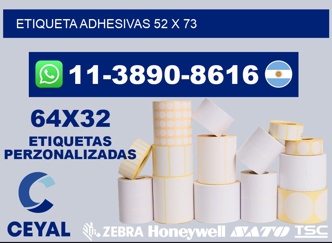 etiqueta adhesivas 52 x 73