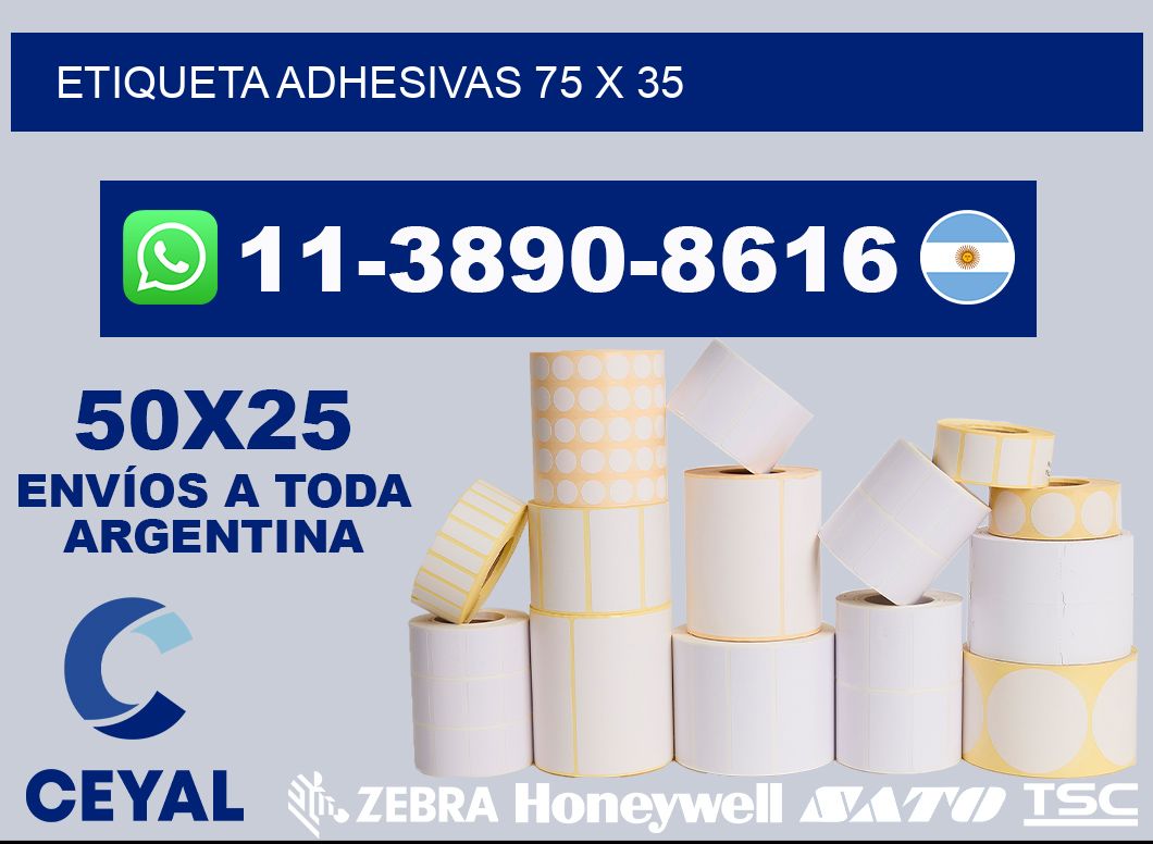 etiqueta adhesivas 75 x 35