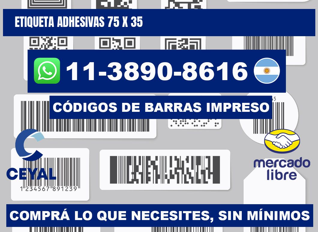 etiqueta adhesivas 75 x 35