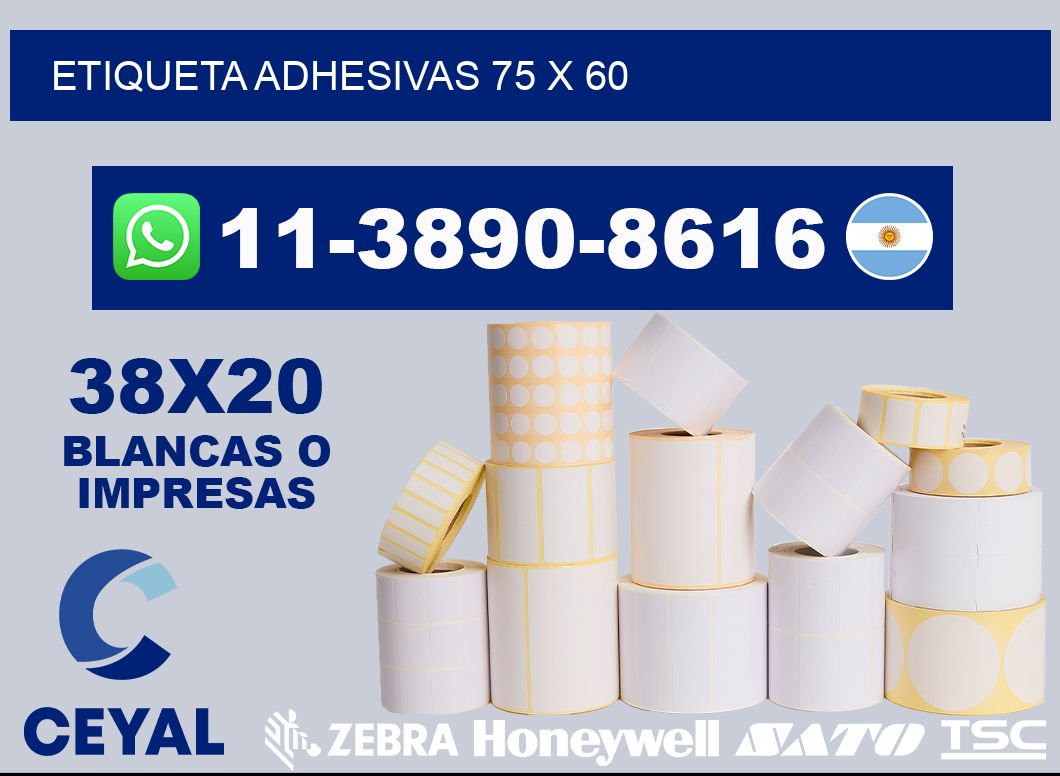 etiqueta adhesivas 75 x 60