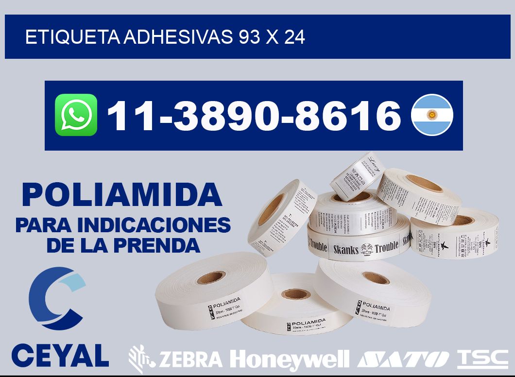etiqueta adhesivas 93 x 24