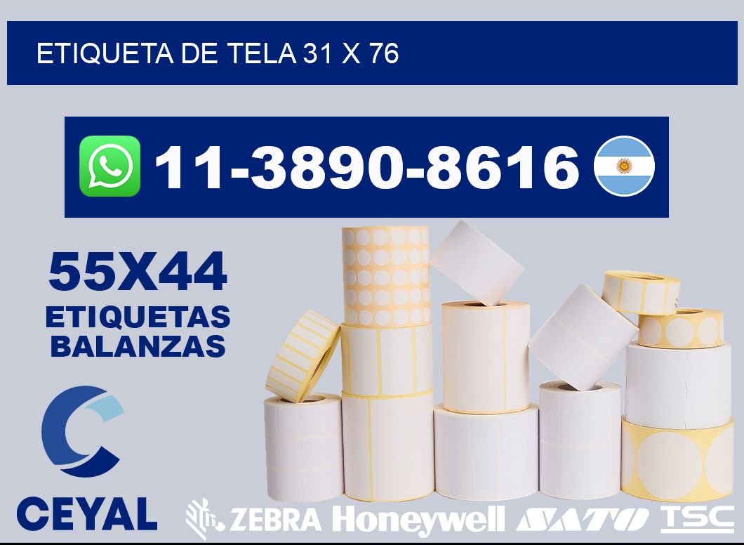 etiqueta de tela 31 x 76