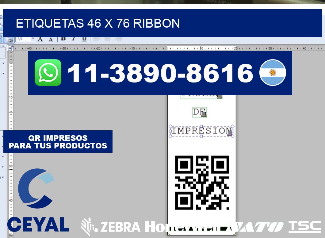 etiquetas 46 x 76 ribbon