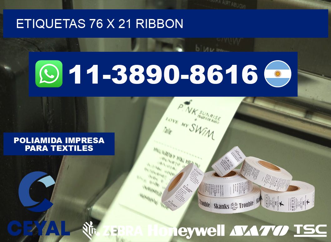etiquetas 76 x 21 ribbon