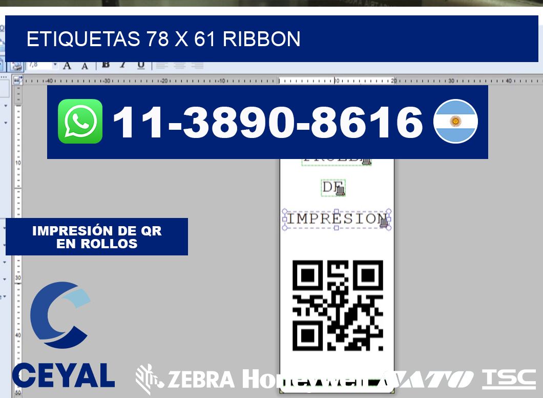 etiquetas 78 x 61 ribbon