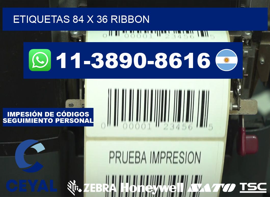 etiquetas 84 x 36 ribbon