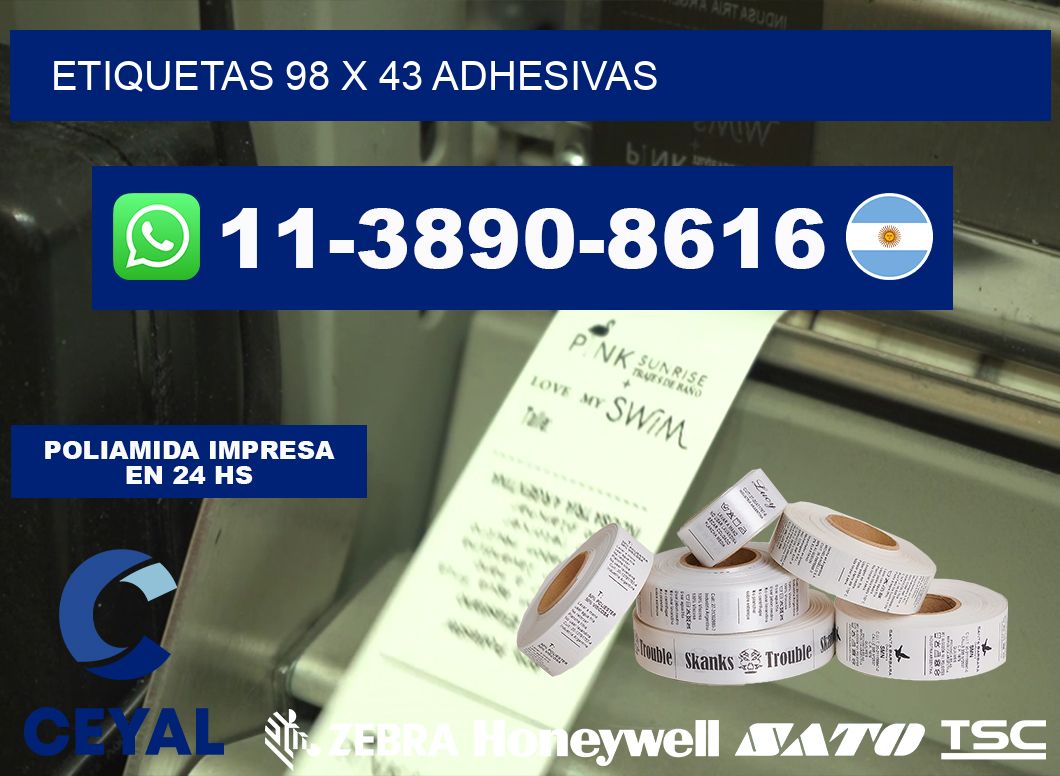 etiquetas 98 x 43 adhesivas