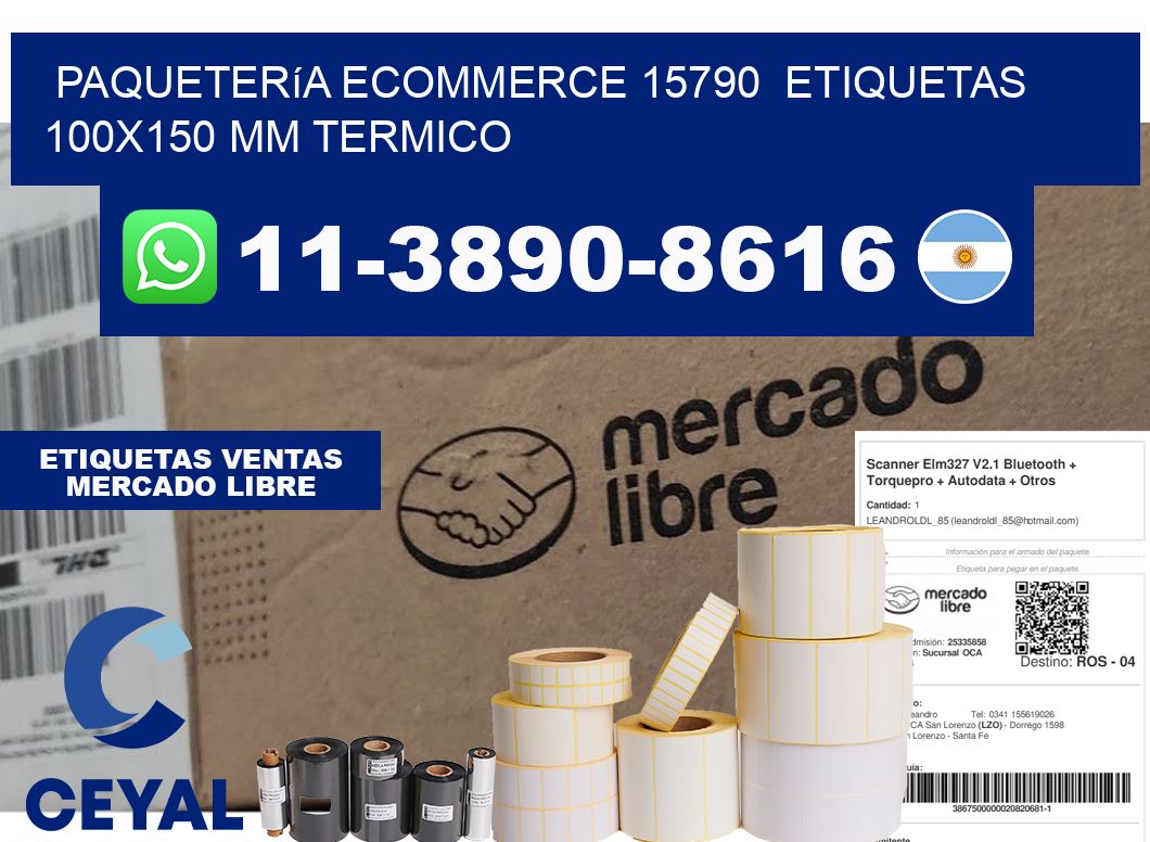 Paquetería eCommerce 15790  etiquetas 100x150 mm termico