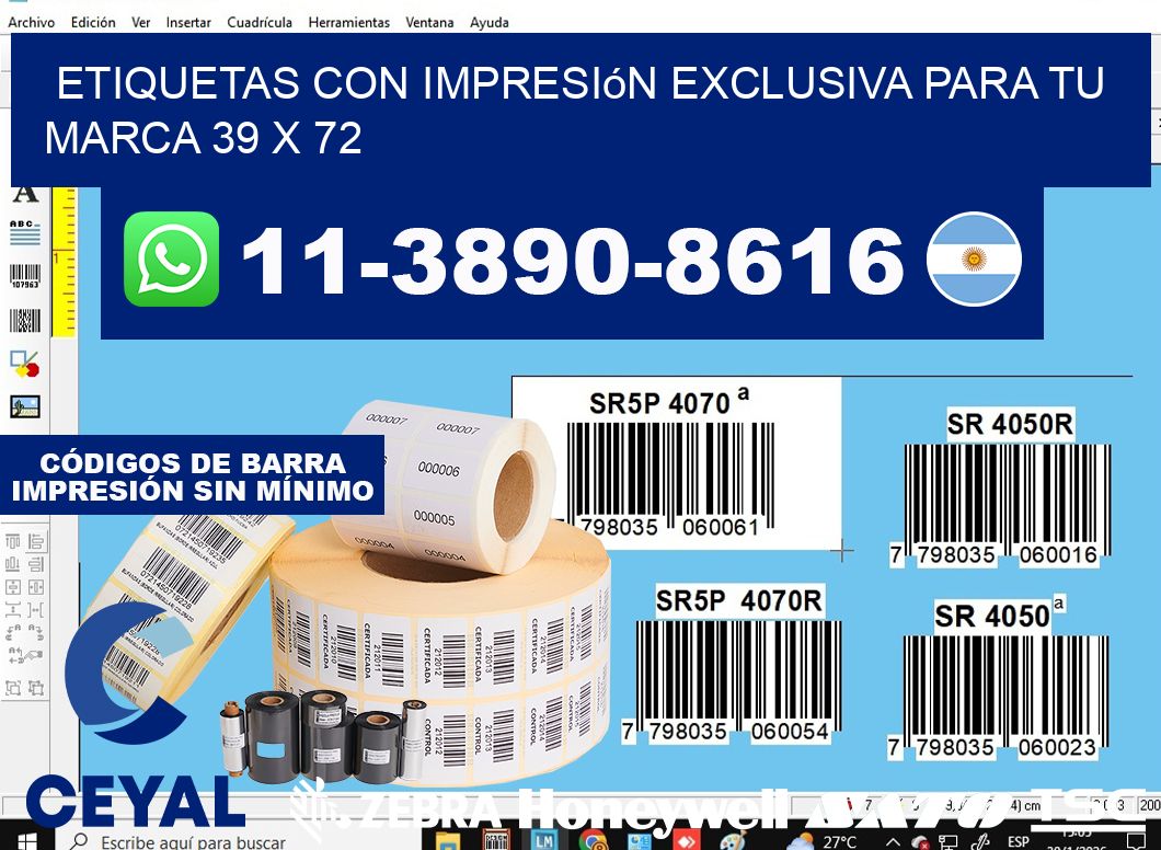 etiquetas con impresión exclusiva para tu marca 39 x 72