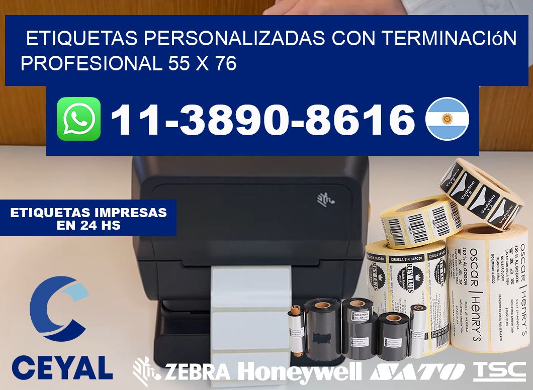 etiquetas personalizadas con terminación profesional 55 x 76