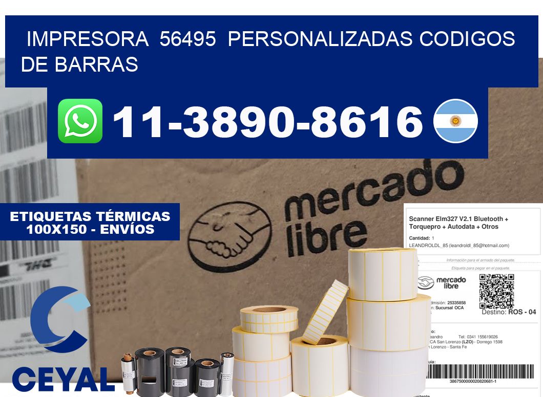 impresora  56495  personalizadas codigos de barras