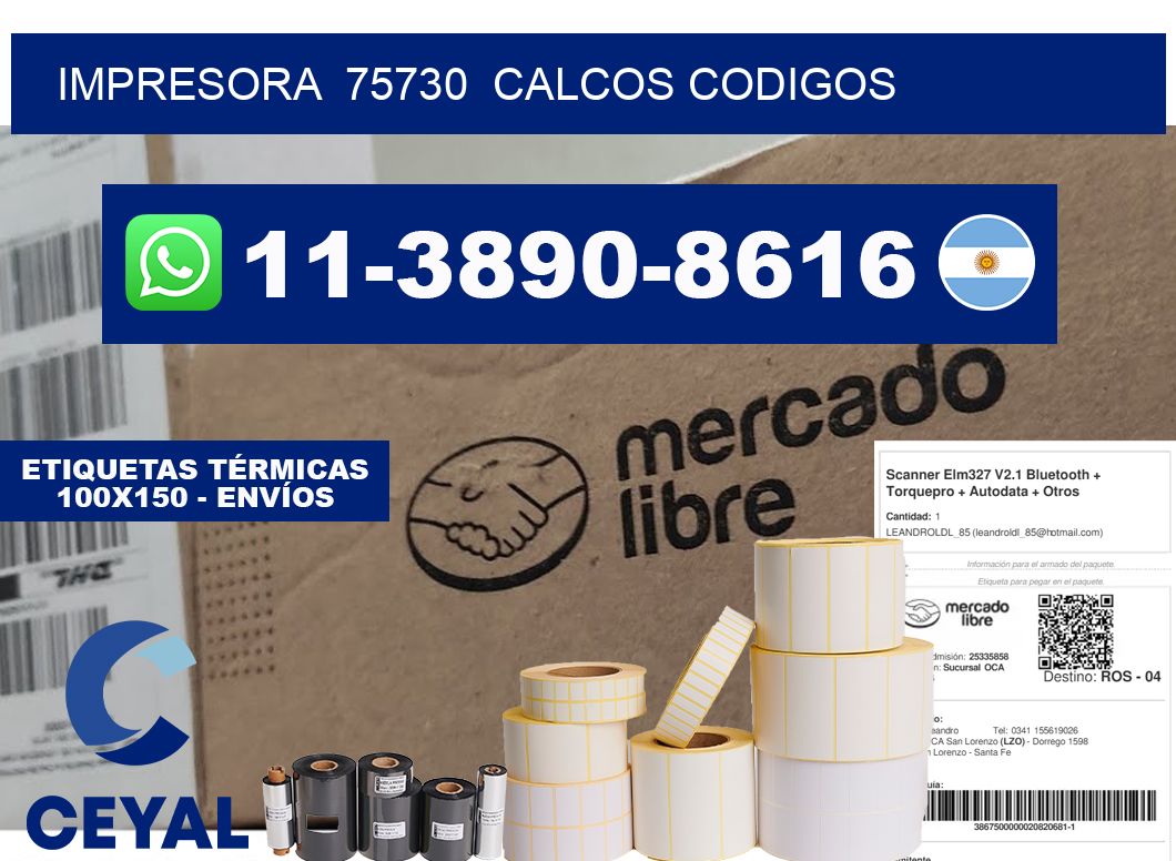 impresora  75730  calcos codigos