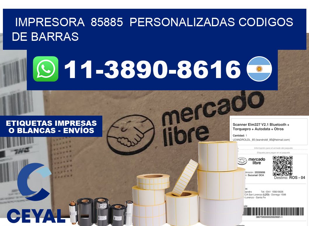 impresora  85885  personalizadas codigos de barras