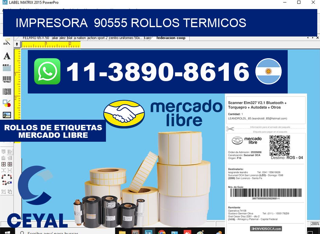 impresora  90555 rollos termicos